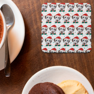 Dalmatiner-Hunderasse Weihnachten Rechteckiger Pappuntersetzer