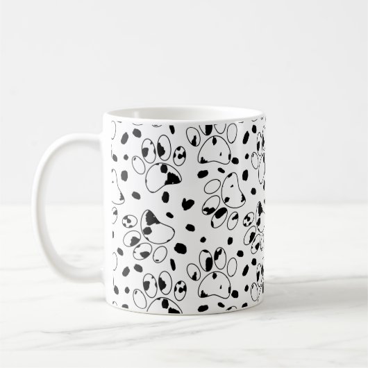 Dalmatiner-Hundeschlitten mit Spots Kaffeetasse (Links)