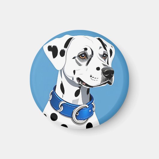 Dalmatiner-Hundportrait mit blauem Collar Magnet (Vorne)
