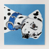 Dalmatiner-Hundportrait mit blauem Collar Puzzle (Horizontal)