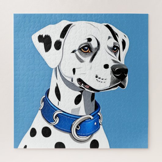Dalmatiner-Hundportrait mit blauem Collar Puzzle (Vertikal)
