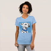 Dalmatiner-Hundportrait mit blauem Collar T-Shirt (Vorne ganz)