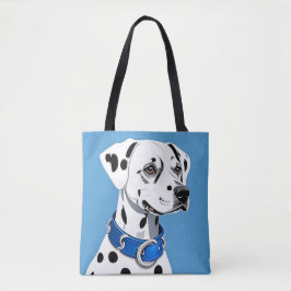 Dalmatiner-Hundportrait mit blauem Collar Tasche
