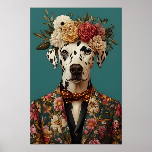 Dalmatiner im Anzug Poster, Dalmatiner Portrait Poster (Vorne)