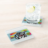 Dalmatiner im Herbst Glasuntersetzer (Schrägansicht)