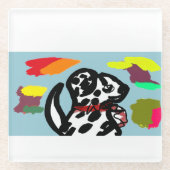 Dalmatiner im Herbst Glasuntersetzer (Vorderseite)