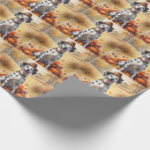Dalmatiner im Herbst lässt Erntedank Kunst Geschenkpapier (Ecke)