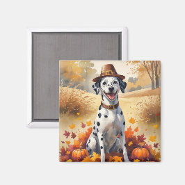 Dalmatiner im Herbst lässt Erntedank Kunst Magnet