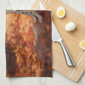 Dalmatiner im Herbst Leaves Fall Inspiriert Geschirrtuch (Viertel Falte)