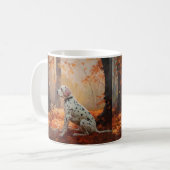 Dalmatiner im Herbst Leaves Fall Inspiriert Kaffeetasse (Vorderseite Links)