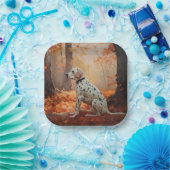 Dalmatiner im Herbst Leaves Fall Inspiriert Pappteller (Party)