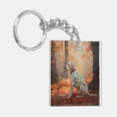 Dalmatiner im Herbst Leaves Fall Inspiriert Schlüsselanhänger (Vorderseite links)