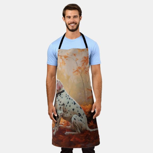 Dalmatiner im Herbst Leaves Fall Inspiriert Schürze (Getragen)