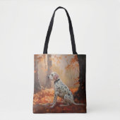 Dalmatiner im Herbst Leaves Fall Inspiriert Tasche (Vorderseite)