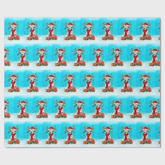 Dalmatiner im Schnee mit Weihnachtsgeschenken Geschenkpapier (Flach)