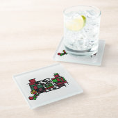 Dalmatiner im Winter Glasuntersetzer (Schrägansicht)