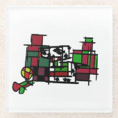 Dalmatiner im Winter Glasuntersetzer (Vorderseite)