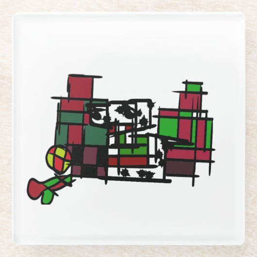 Dalmatiner im Winter Glasuntersetzer (Vorderseite)