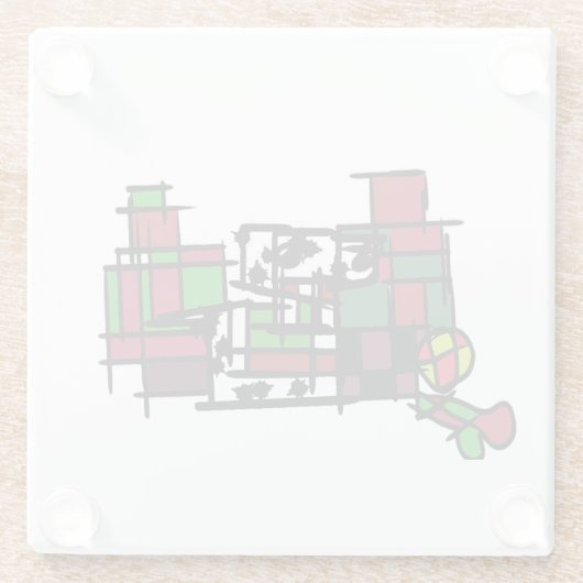 Dalmatiner im Winter Glasuntersetzer (Rückseite)