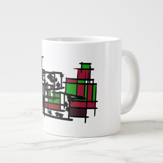 Dalmatiner im Winter Jumbo-Tasse (Vorderseite Rechts)