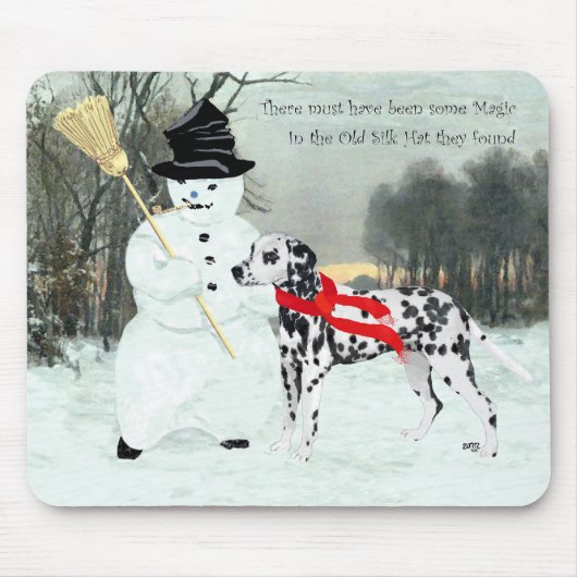 Dalmatiner im Winterschnee Mousepad (Vorne)