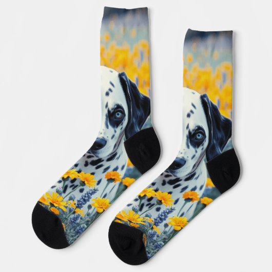 Dalmatiner in den Blume Socken (Linkes Detail)