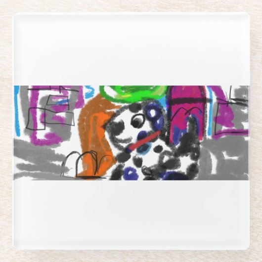 Dalmatiner in der Stadt Glasuntersetzer (Vorderseite)