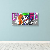 Dalmatiner in der Stadt Leinwanddruck (Insitu (Holzboden))