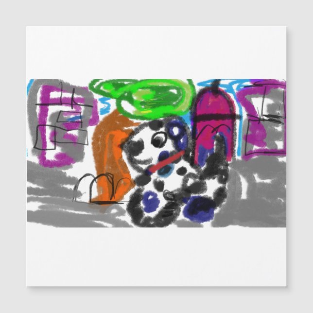 Dalmatiner in der Stadt Magnetkarte (Vorderseite)