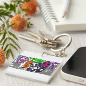 Dalmatiner in der Stadt Schlüsselanhänger (Vorderseite rechts)