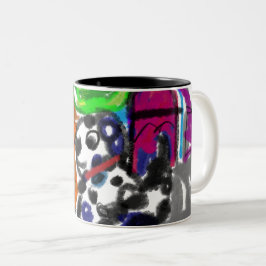 Dalmatiner in der Stadt Zweifarbige Tasse