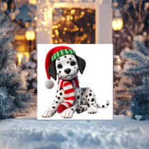 Dalmatiner in der Weihnachtsmannmütze