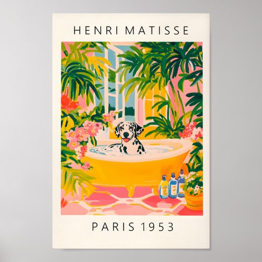 Dalmatiner in einer Badewanne, schönes Bad, Wand a Poster (Vorne)