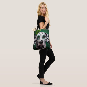 Dalmatiner in St. Patrick's Day-Kleid Tasche
