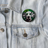 Dalmatiner in St. Patrick's Day-Kleidung Button (Beispiel)