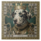 Dalmatiner Jewel Verschönerung Art Déco Personalis Fliese (Vorderseite)