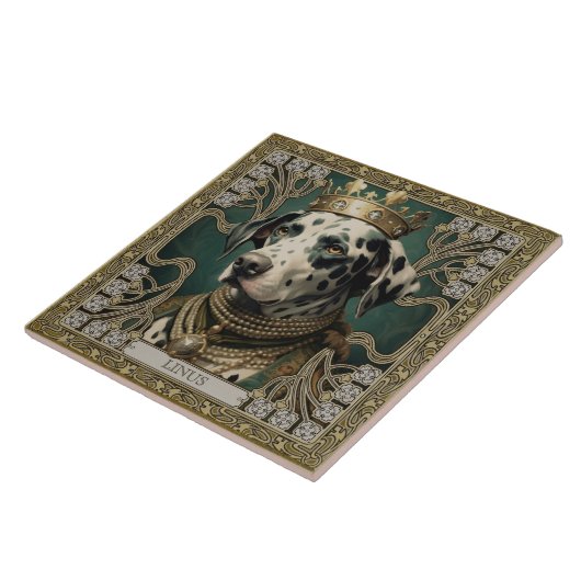 Dalmatiner Jewel Verschönerung Art Déco Personalis Fliese (Seite)