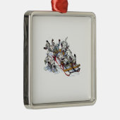 Dalmatiner-Jungtiere Rodelbahn Silbernes Ornament (Rechts)
