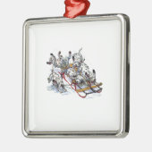 Dalmatiner-Jungtiere Rodelbahn Silbernes Ornament (Links)