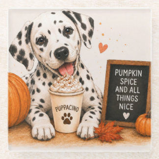 Dalmatiner Kürbis-Gewürz-Puppaccino Glasuntersetzer