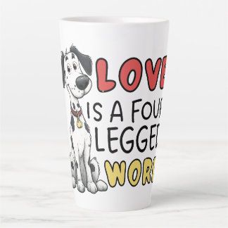 Dalmatiner Liebe ist ein Vier-Buchstaben-Wort Milchtasse
