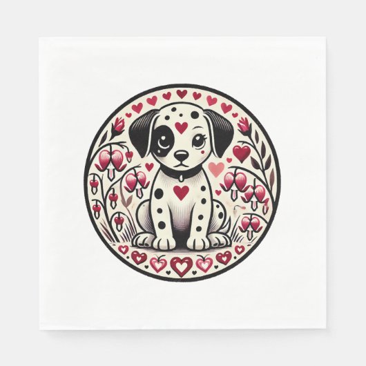 Dalmatiner Liebe Serviette (Vorderseite)