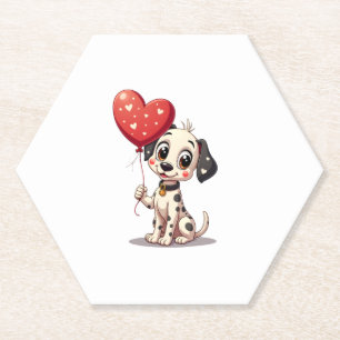 Dalmatiner-Liebesherz für den Valentinstag auf Dal Untersetzer