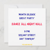 Dalmatiner ließ uns Party Einladungs-Schablone Einladung (Rückseite)