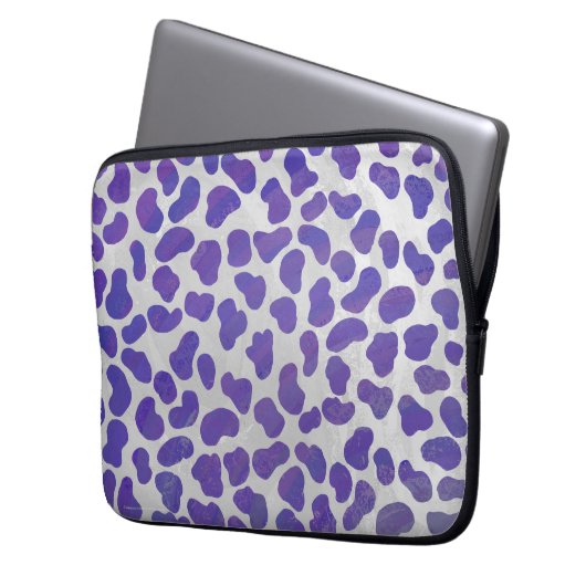 Dalmatiner Lila und weiß Laptopschutzhülle (Vorderseite Links)