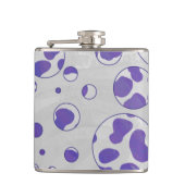 Dalmatiner Lila und White Polka Dot Flachmann (Vorderseite)