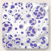 Dalmatiner Lila und White Polka Dot Getränkeuntersetzer (Vorderseite)