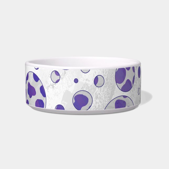 Dalmatiner Lila und White Polka Dot Napf (Rechts)
