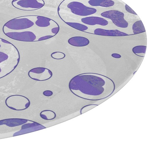 Dalmatiner Lila und White Polka Dot Schneidebrett (Ecke)