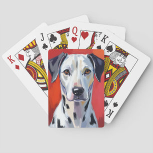 Dalmatiner   Malen Hund Haustier Rot Spielkarten